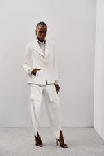 BLAZER BOX COM ALFAIATARIA LISTRAS - OFF WHITE