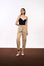 CALÇA SLOUCHY SUEDE - CAMEL 