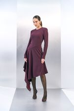 VESTIDO ASSIMETRICO EM CREPE 