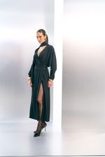 VESTIDO MAXI MIDI COM AMARRAÇÃO ECHARPE