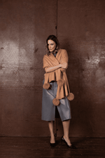 LENÇO TRICOT FOX CAMEL
