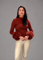 BLUSA LÃ PUNHOS - CANELA