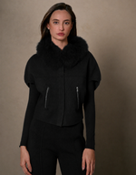 CASACO FOX TRICOT CURTO - PRETO