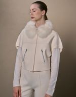 CASACO FOX TRICOT CURTO - OFF WHITE