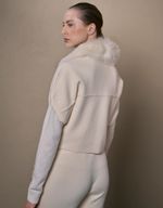 CASACO FOX TRICOT CURTO - OFF WHITE