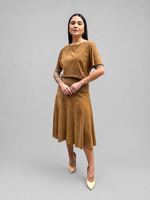 SAIA MIDI CHAMOIS CHLOE - BROWN SUGAR  