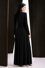 VESTIDO LONGO MANGA LONGA - PRETO 