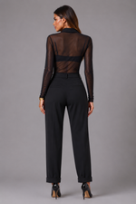 CALÇA RETA COM VINCO - PRETO