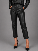 CALÇA RETA MALHA COURO PRIVATE - PRETO