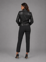 CALÇA RETA MALHA COURO PRIVATE - PRETO