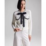 CASACO COAT BICOLOR NATANA - OFF WHITE E PRETO