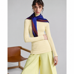 BLUSA CANELADA GOLA INTEIRA  TRIGO 