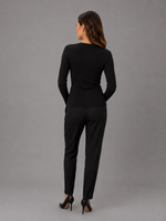 BLUSA MANGA LONGA CANELADA - PRETO 