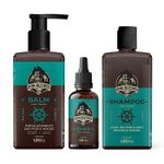 KIT SHAMPOO, BALM  E ÓLEO PARA BARBA DON ALCIDES CALICO JACK