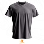 Camiseta Premium Algodão Fio 30.1 Grafite
