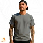 Camiseta Algodão Pima com Elastano Premium Básica Grafite