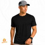 Camiseta Poliamida Premium com Elastano Esportiva Unissex Preto