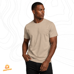 Camiseta Algodão Pima com Elastano Premium Básica Bege