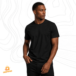 Camiseta Algodão Pima com Elastano Premium Básica Preto