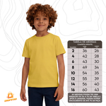 Camiseta Infantil Premium Algodão Fio 30.1 Amarelo