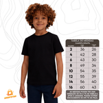Camiseta Infantil Premium Algodão Fio 30.1 Preto