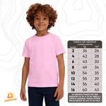 Camiseta Infantil Premium Algodão Fio 30.1 Rosa