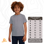 Camiseta Infantil Premium Algodão Fio 30.1 Cinza