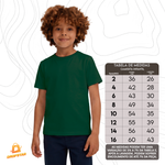 Camiseta Infantil Premium Algodão Fio 30.1 Verde Militar
