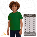 Camiseta Infantil Premium Algodão Fio 30.1 Verde Bandeira