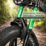 Bicicleta Elétrica, ECO-S20 Pro, motor de 1000W, bateria de 48V/15Ah, duplo amortecedor dianteiro e traseiro