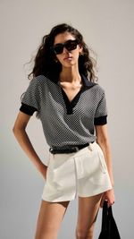 POLO GOLA AMPLA VICHY TRICOT