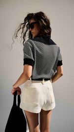 POLO GOLA AMPLA VICHY TRICOT