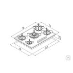 Cooktop a Gás Tramontina  Design Collection Penta Glass Flat 70cm 5 Queimadores