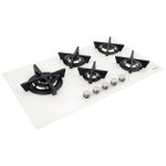 Cooktop a GásTramontina  Design Collection Penta Glass Flat 90cm White 5 Queimadores