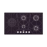 Cooktop a Gás Tramontina  Design Collection Penta Glass Full 5 GG Black 90CM
