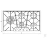 Cooktop a Gás Tramontina  Design Collection Penta Glass Full 5 GG Black 90CM