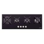 Cooktop Tramontina  a Gás Design Collection Slim Glass Flat 100cm Black 4 Queimadores