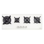 Cooktop  Tramontina a Gás Design Collection Slim Glass Flat 100cm White 4 Queimadores