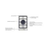 Cooktop  Tramontina  a Gás Dominó em Aço Inox 30cm 1 Queimador