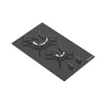 Cooktop Tramontina  a Gás Dominó em Vidro Temperado Preto 2 Queimadores
