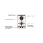 Cooktop  Tramontina a Gás Dominó FF 2GX 30cm Aço Inox 2 Queimadores