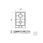 Cooktop  Tramontina a Gás Dominó FF 2GX 30cm Aço Inox 2 Queimadores