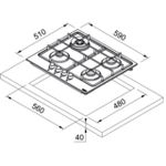 Cooktop a Gás Inox Franke 51x59 c/ 4 Queimadores