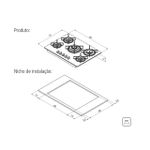 Cooktop Tramontina  a Gás Penta Black 5GG TRI 70cm