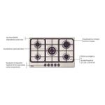 Cooktop Tramontina  a Gás Penta FF 5GX Tri 75cm Aço Inox