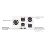 Cooktop a Gás Penta Side Plus White 90CM 5 Queimadores