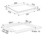 Cooktop de Indução c/ 4 Zonas Smart 654 Display Touch 65x51 220V