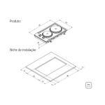 Cooktop  Tramontina Elétrico Dominó Aço Inox com 2 Placas Térmicas 30cm