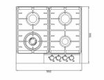 Cooktop  Debacco Montreal Vidro 60CM Gás 4 Bocas 220V