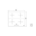 Cooktop Tramontina  por Indução  Square Slider B 4EI 60 Vitrocerâmico com 4 Áreas de Aquecimento e Comando Touch